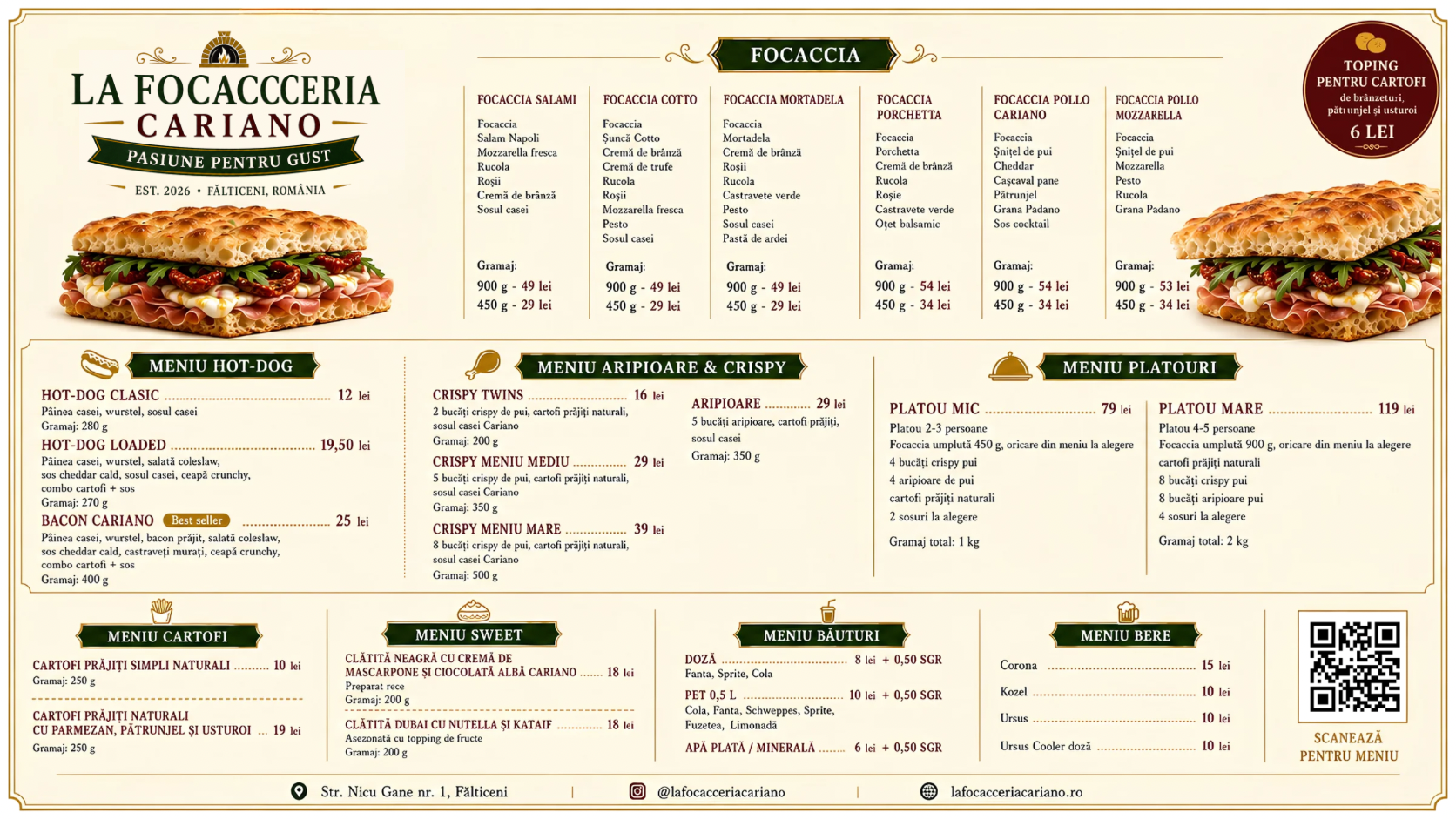 Hot Dog Loaded, cu sos cheddar cald — La Focacceria Cariano